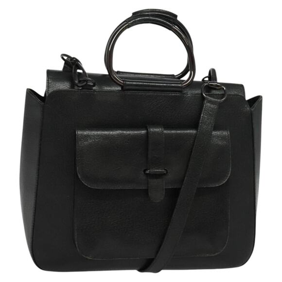 GUCCI Hand Bag Leather Black 000 2058 0307 6 - Picture 1 of 16